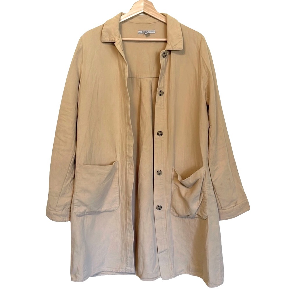 Zara Shacket Jacket Longline Tan Medium